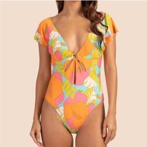Trina Turk Playa De Flor Flutter Maillot Swimsuit